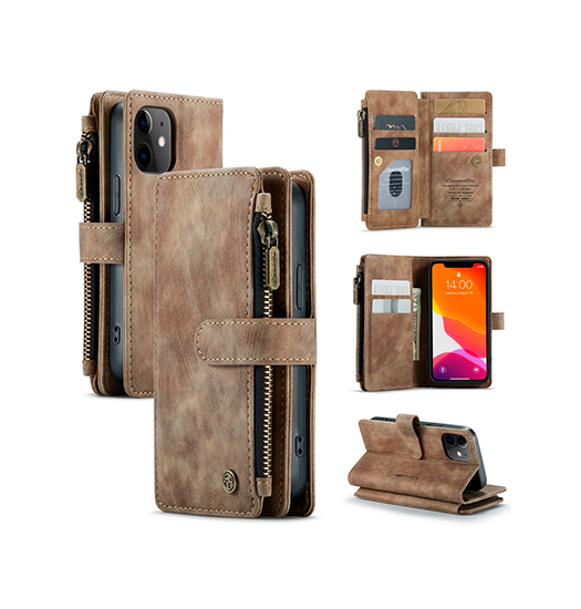 Iphone 11 Caseme Trade  Multifunktionel Læder Etui   Pung Brun