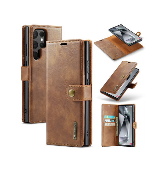 Samsung Galaxy S21 Ultra   Ming Trade  Vintage  - -  Læder Etui    Cover Brun