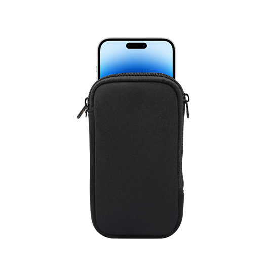Iphone 14 Pro- Simple Nylon Sleeve Etui Lynlås Jet Black