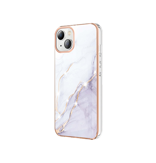 Iphone 15 Deluxe Trade  Marble Silikone Cover Hvid