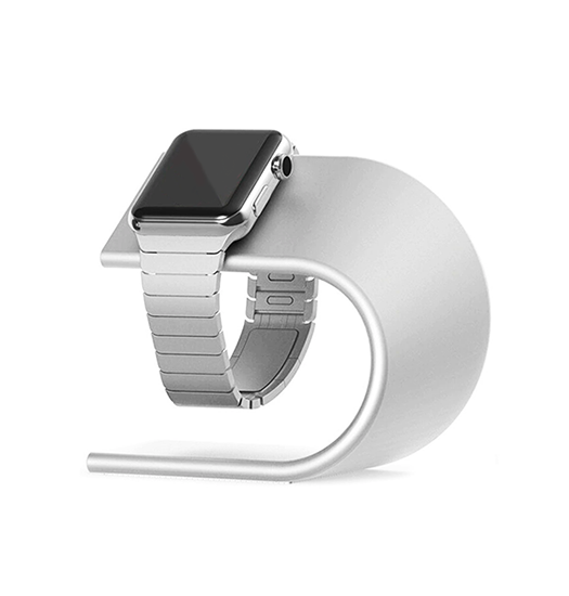 Apple Watch Cnc Aluminium Dock   Oplader Stand Sølv