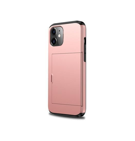 Iphone 12 Deluxe Trade  Håndværker Cover    Kortholder Pink