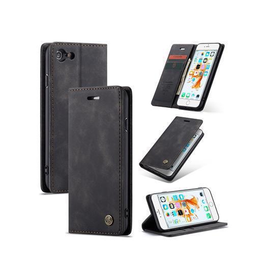 Iphone   6s Plus Caseme Trade  Noble Læder Etui   Pung Sort