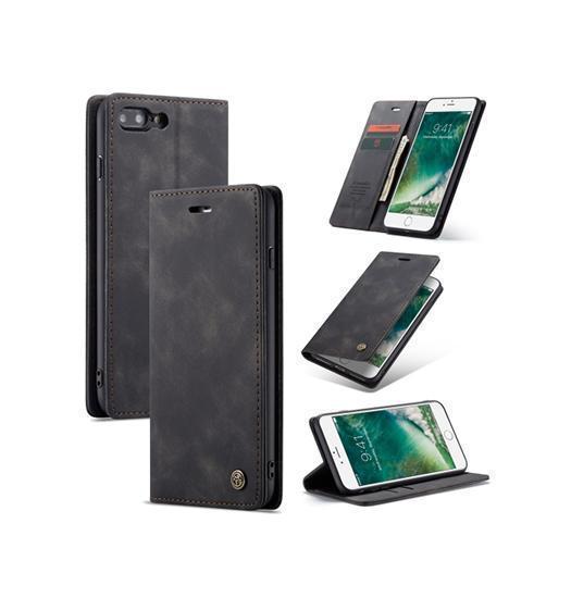 Iphone     Plus Caseme Trade  Noble Læder Etui   Pung Sort