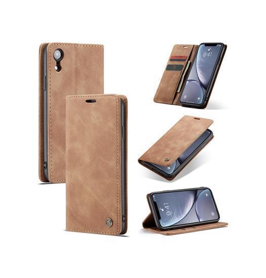 Iphone   Caseme Trade  Noble Læder Etui   Pung Brun