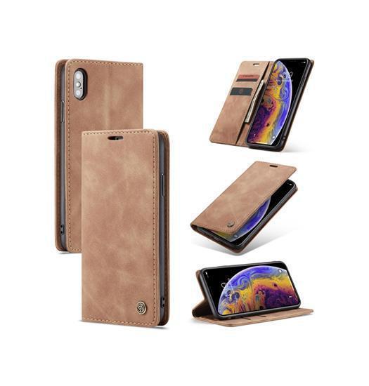 Iphone   Max Caseme Trade  Noble Læder Etui   Pung Brun