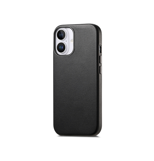 Iphone 16 Delx  Læder Cover Magsafe Kompatibel Sort