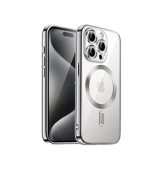 Iphone 15 Pro Max Valkyrie Silikone Hybrid Cover    Magsafe Sølv