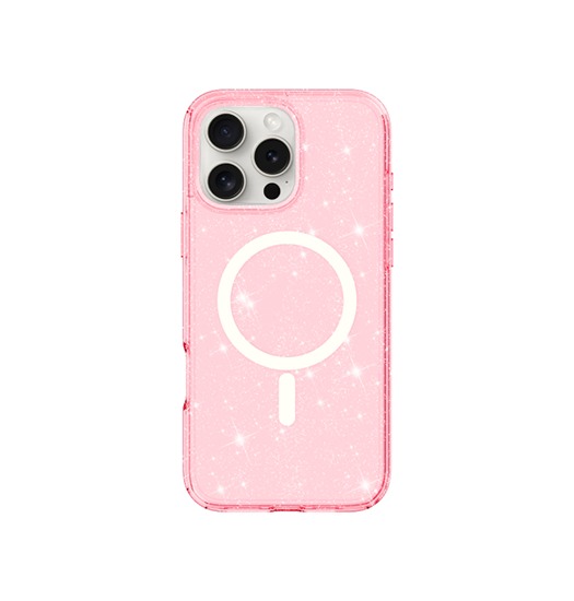 Iphone 16 Pro Delx Trade  Glitter Silikone Cover    Magsafe Pink