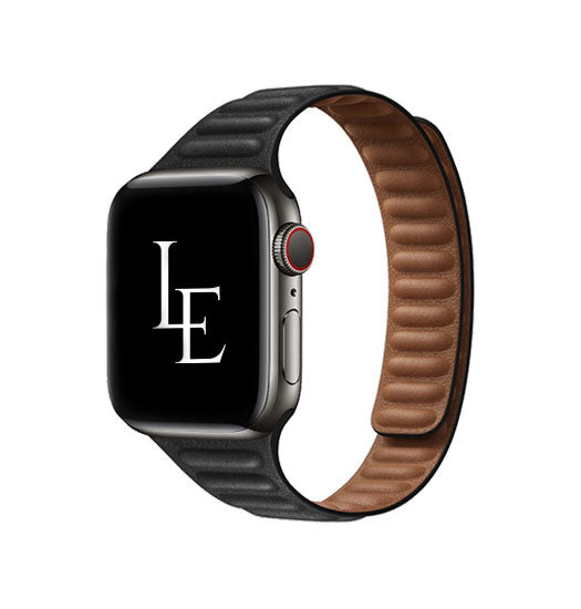 Apple Watch  38 40   41 42mm    Empiri Trade  Thin Magnetisk Læder Rem Sort