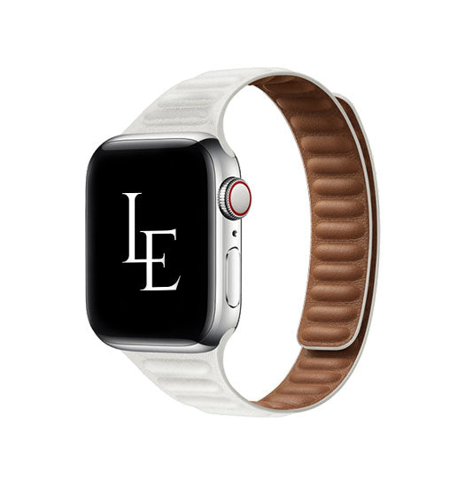 Apple Watch  38 40   41 42mm    Empiri Trade  Thin Magnetisk Læder Rem Hvid