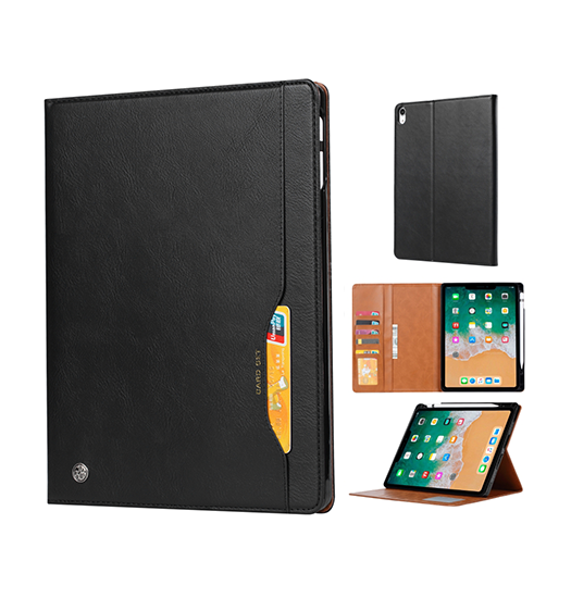 Ipad Air 13 Quot   2024 2025  Verona Trade  Vigor Læder Cover Sort