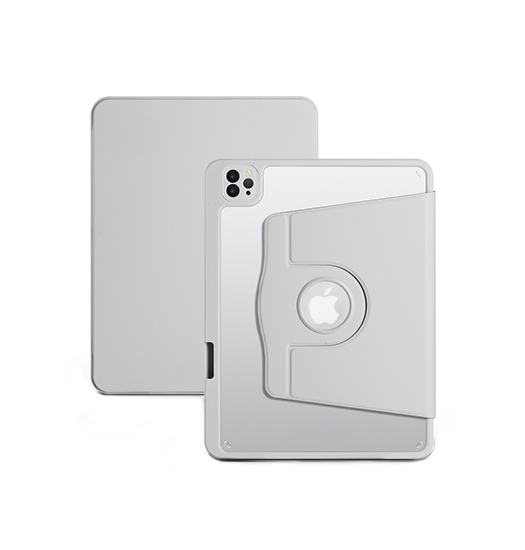 Ipad Pro 11 Quot   2024  Akrylisk 360  Cover    Stander Lysegrå