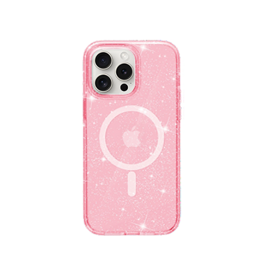 Iphone 15 Pro Delx Trade  Glitter Silikone Cover    Magsafe Pink