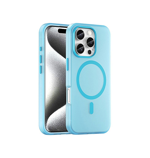 Iphone 16 Pro Delx Trade  Translucent Magsafe Silikone Cover Blå