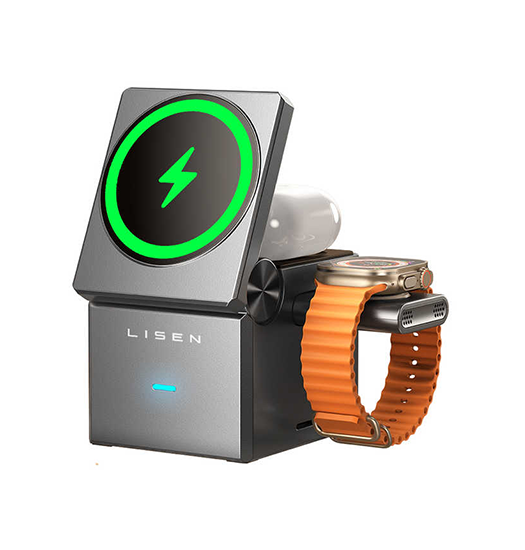 Lisen Trade     - -  Trådløs Oplader Til Iphone  Airpods   Apple Watch
