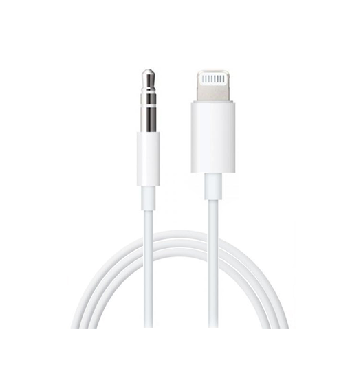 Lightning Til Minijack   5mm Aux Kabel   Hvid 1m