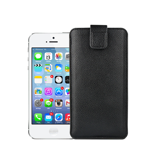 Iphone   5s   Verona Læder Sleeve    Lukning Black Onyx