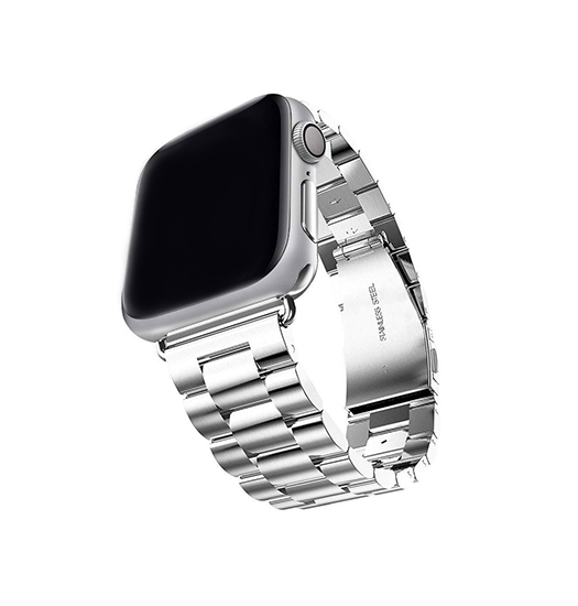 Apple Watch  38 40   41 42mm  Cnc Pro Rustfrit Stål Rem Sølv