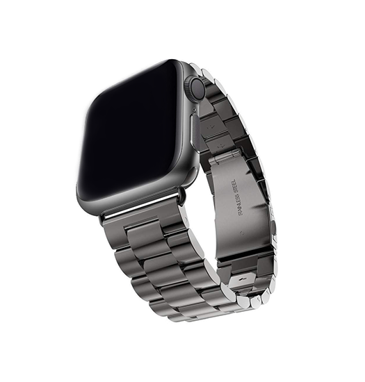 Apple Watch  42 44   45 46 49mm   Cnc Pro Rustfrit Stål Rem Mørkegrå