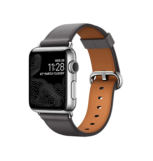 Apple Watch  38 40   41 42mm  Deluxe Trade  Classic Læder Rem Stone