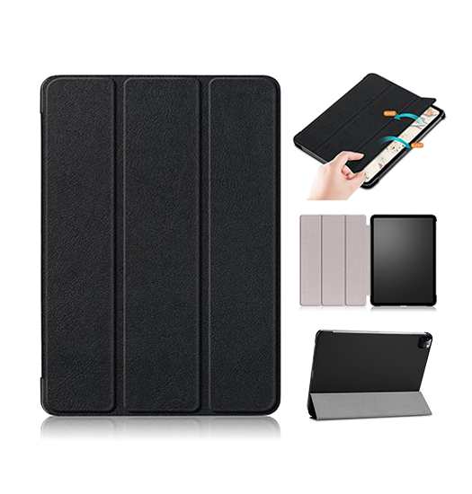 Ipad Pro 11 Quot   2024    Design Trade  Smart Trifold   Læder Cover Sort