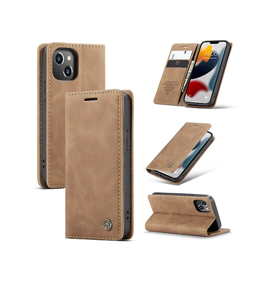 Iphone 15 Caseme Trade  Noble Læder Etui   Pung Brun