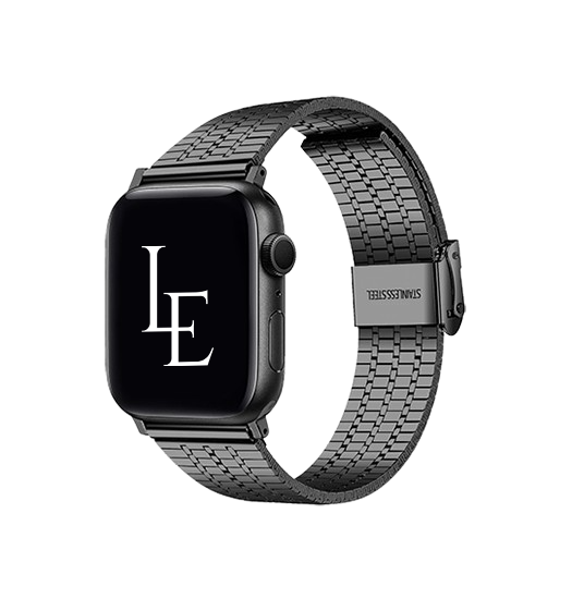 Apple Watch  38 40   41 42mm    Empiri Trade  Marbella Rustfrit Stål Rem Sort
