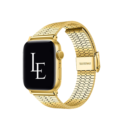 Apple Watch  42 44   45 46 49mm    Empiri Trade  Marbella Rustfrit Stål Rem Guld