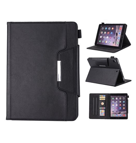 Ipad 10   Quot         2019 2020 2021  Verona Trade  Multietui ægte Læder Cover Sort