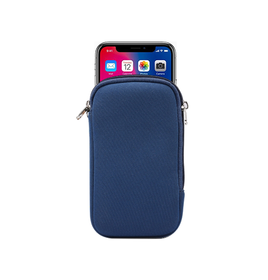 Samsung Galaxy J5 J6 Simple Nylon Sleeve Etui Lynlås Navy Blå