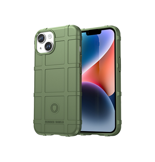 Iphone 15 Rugged Shield Trade  Stødsikkert Håndværker Cover Grøn