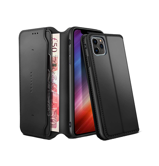 Iphone 11 Pro Realike Trade  Folio Læder Cover    Kortholder Sort