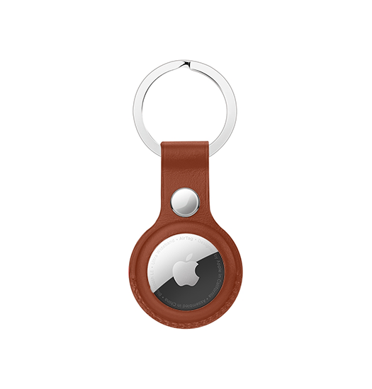 Airtag   Retro Diary Trade  Vegan Læder Keychain   Nøglering Brun