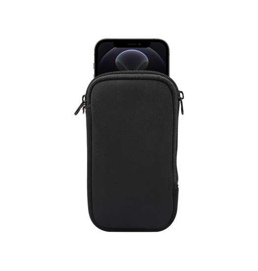 Iphone 12 Simple Nylon Sleeve Etui    Lynlås Jet Black