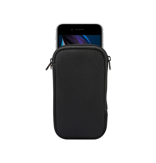 Iphone       2020 2022  Simple Nylon Sleeve Etui    Lynlås Jet Black