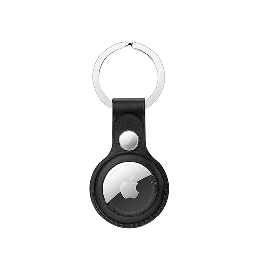 Airtag   Retro Diary Trade  Vegan Læder Keychain   Nøglering Sort