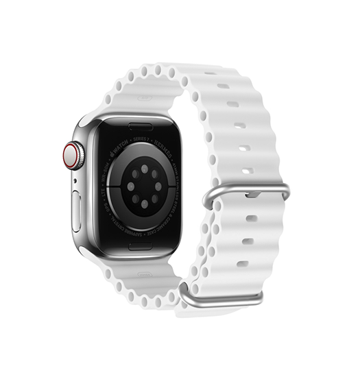 Apple Watch  38 40   41 42mm  Dux Ducis  Wave Silikone Rem Hvid