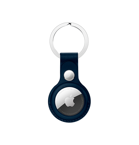 Airtag   Retro Diary Trade  Vegan Læder Keychain   Nøglering Navy