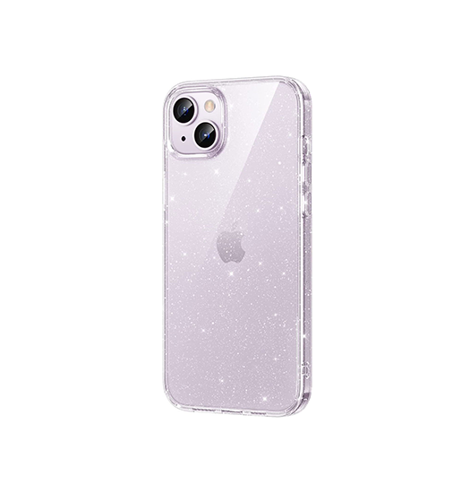 Iphone 14 Delx Trade Glitter Silikone Cover Sølv