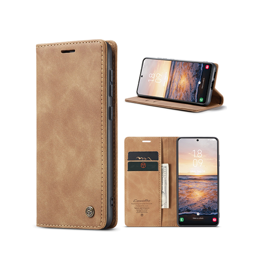 Samsung Galaxy S23 Caseme Trade  Noble Læder Etui   Pung Brun