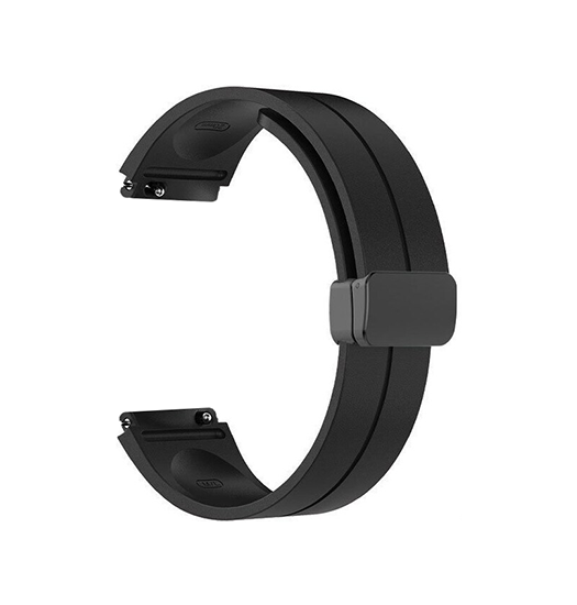 22mm Delx Straight-line Silikone Rem Sort