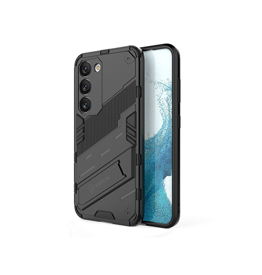 Samsung Galaxy S23 Eagle Trade  Prz Stødsikkert Cover    Kickstand Sort