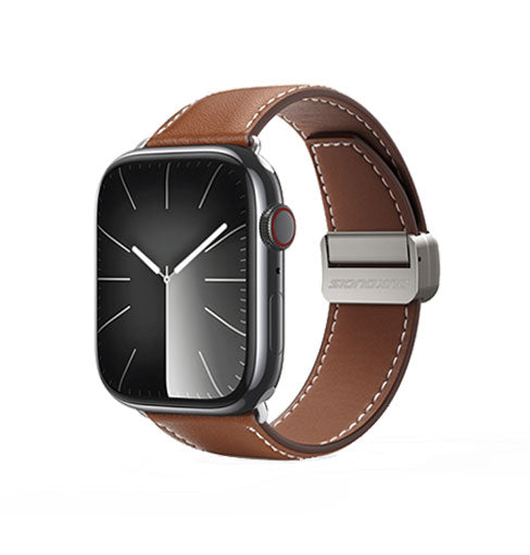 Apple Watch  38 40   41 42mm  Dux Ducis   -buckle ægte Læder Rem Brun