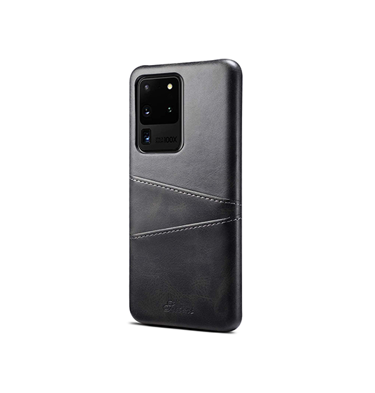 Samsung Galaxy S20 Ultra   Design Læder Bagcover Sort