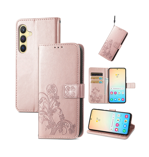 Samsung Galaxy S24 Plus Lux Trade  Leaf Læder Etui Roseguld