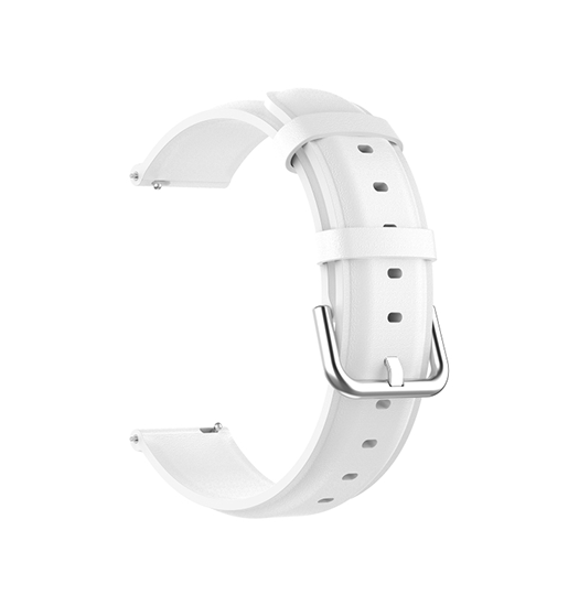 Samsung Galaxy Watch 45mm Adena Trade Round Tail Læder Urrem Hvid