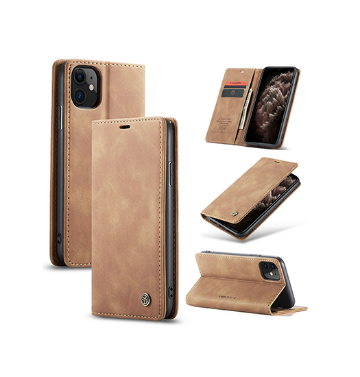 Iphone 11 Caseme Trade  Noble Læder Etui   Pung Brun