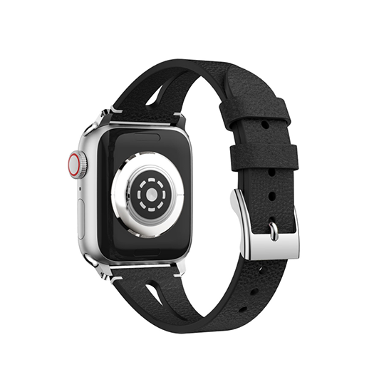 Apple Watch  38 40   41 42mm  Deluxe Trade   -shape Læder Rem Sort