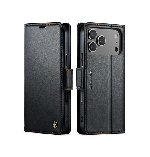 Iphone 17 Pro Max Caseme Trade  Neo Læder Cover   Pung Sort